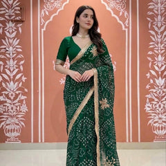 60gm Georgette Gota Saree