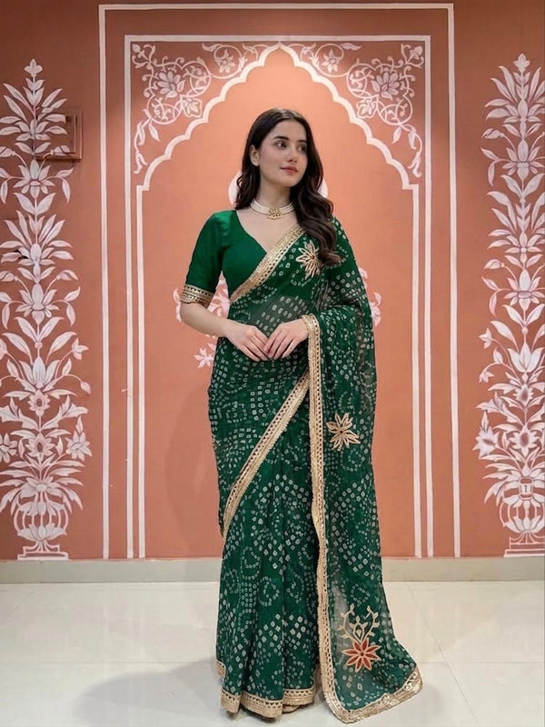 60gm Georgette Gota Saree