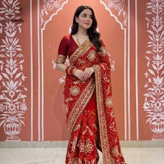 60GM GEORGETTE JAL&VINTAGE WORK WASHABLE SAREE