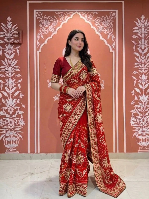 60GM GEORGETTE JAL&VINTAGE WORK WASHABLE SAREE