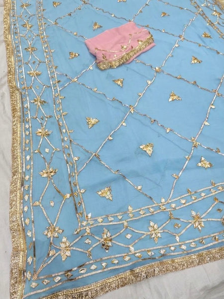 Gota Jal semi chiffon Saree