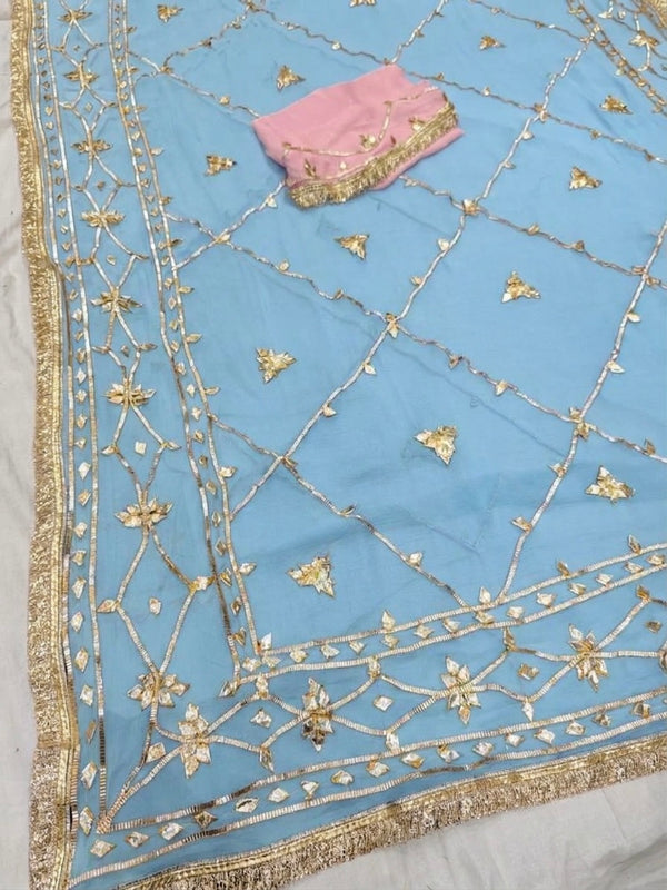Gota Jal semi chiffon Saree