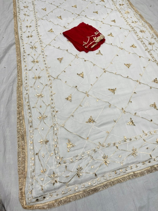 Gota Jal semi chiffon Saree