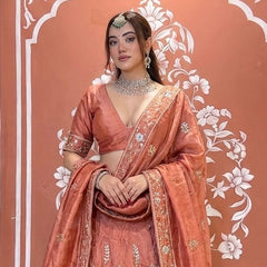 Cosmos Tissue Gota Patti Lehenga