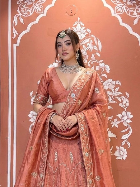 Cosmos Tissue Gota Patti Lehenga