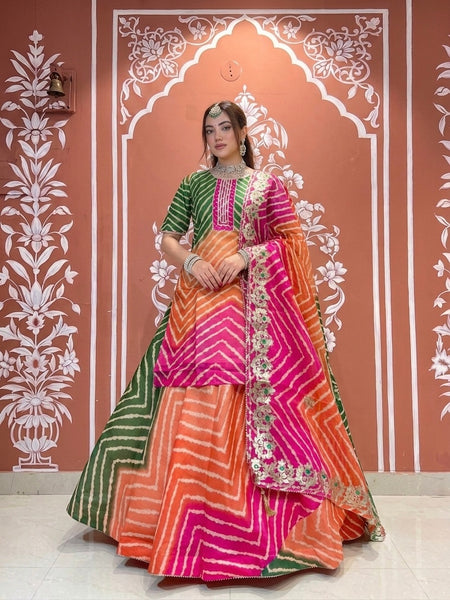 Kota Doriya Skirt , Kurti & Dupatta Set