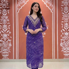Leheriya Handwork Kurti