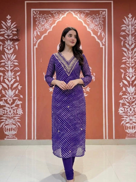 Leheriya Handwork Kurti