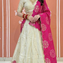 Cosmos Tissue Gota Patti Lehenga