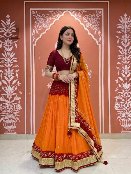 Rajasthani Gota Patti Peeliya Lehenga