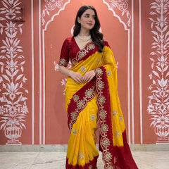 PURE UPADA KACHI GOTA PATTI SAREE