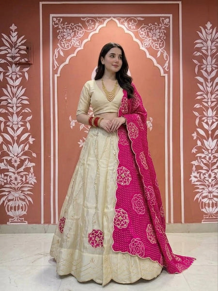 Cosmos Tissue Gota Patti Lehenga