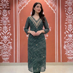 Leheriya Handwork Kurti