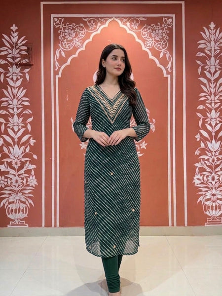 Leheriya Handwork Kurti