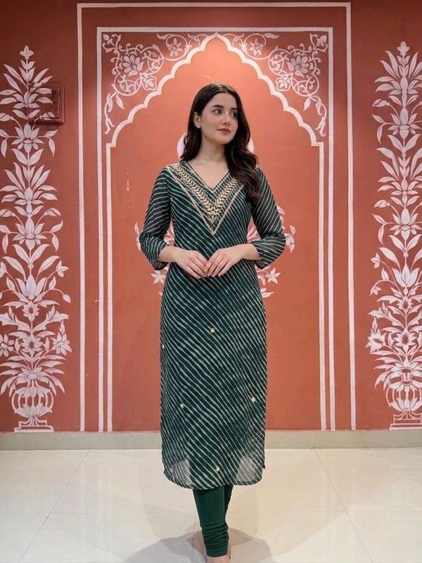 Leheriya Handwork Kurti