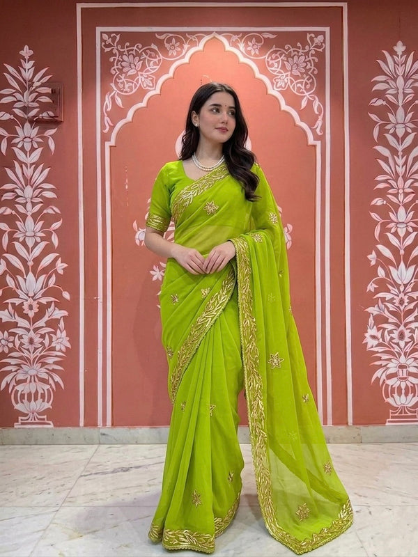 GOTA PATTI ROYAL GEORGETTE SAREE