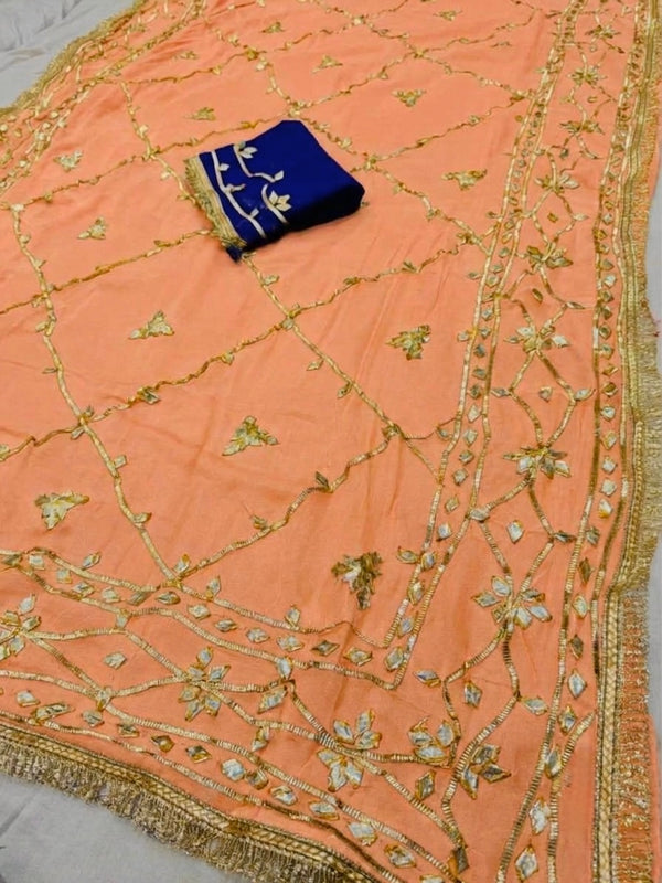 Gota Jal semi chiffon Saree