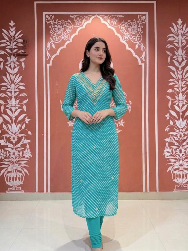 Leheriya Handwork Kurti