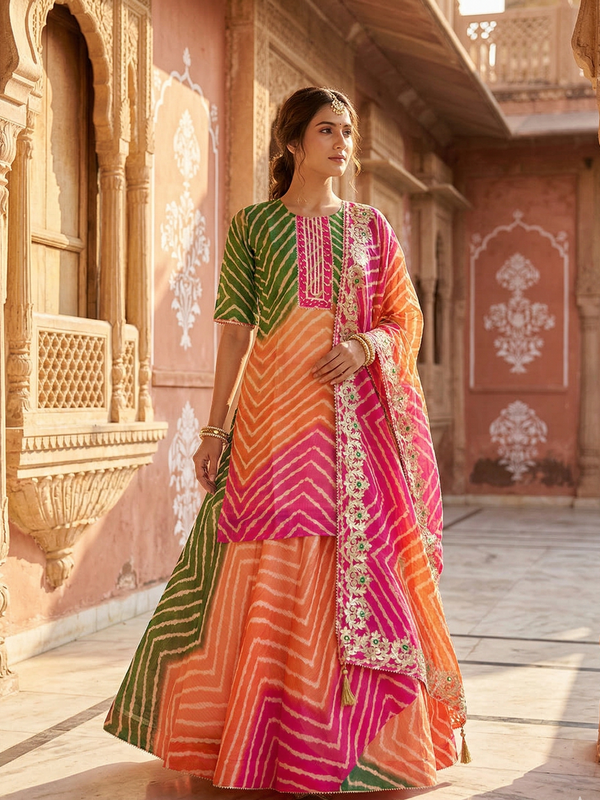KOTA DORIYA SKIRT WITH KURTI AND DUPATTA