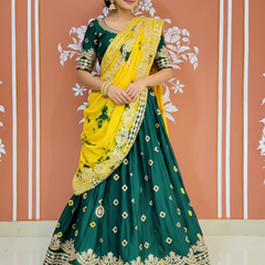 SHIBORI BHANDEJ GOTA PATTI LEHENGA