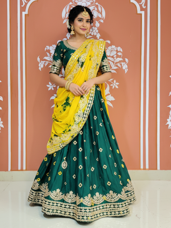 SHIBORI BHANDEJ GOTA PATTI LEHENGA