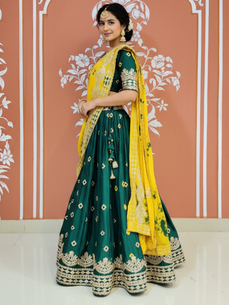 SHIBORI BHANDEJ GOTA PATTI LEHENGA