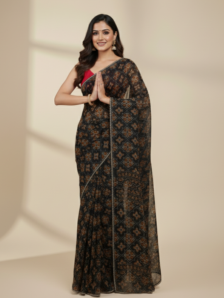 KOTA DORIYA AJRAK SAREE