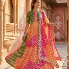 KOTA DORIYA SKIRT WITH KURTI AND DUPATTA