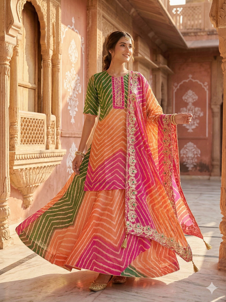 KOTA DORIYA SKIRT WITH KURTI AND DUPATTA