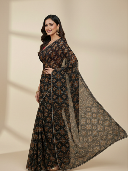 KOTA DORIYA AJRAK SAREE