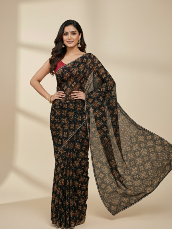 KOTA DORIYA AJRAK SAREE