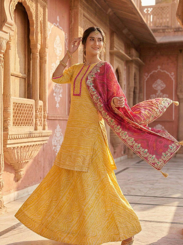 KOTA DORIYA SKIRT WITH KURTI AND DUPATTA