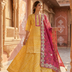 KOTA DORIYA SKIRT WITH KURTI AND DUPATTA