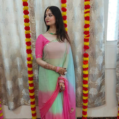 Semi Chiffon Gota Saree
