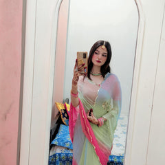 Semi Chiffon Gota Saree