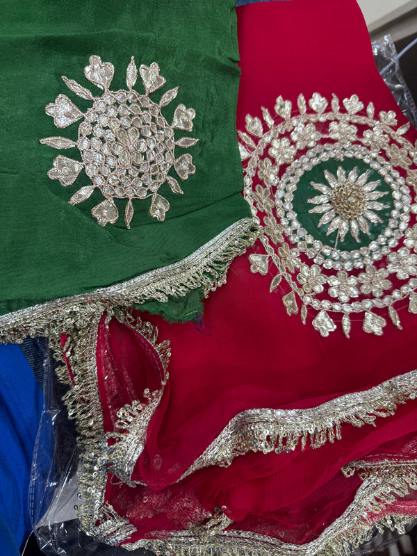Pure Chifon mandana Kacchi patti Saree