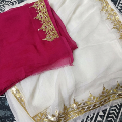 Semi Chiffon Bhandej Saree