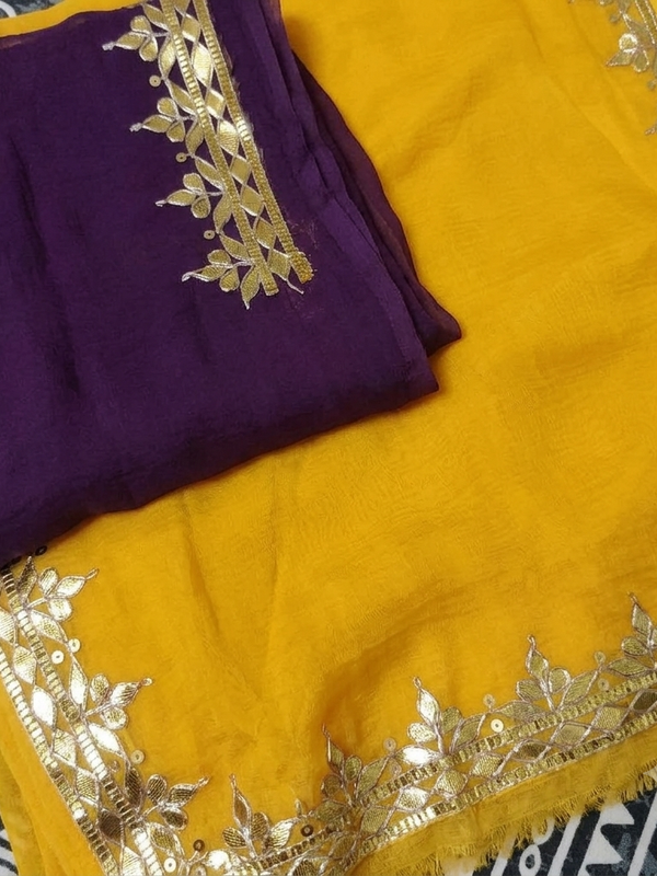 Semi Chiffon Bhandej Saree