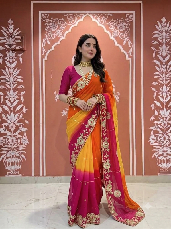 Pure Najmeen Chiffon Saree
