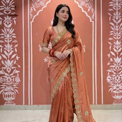 PURE UPADA SILK KACHI GOTA PATTI SAREE
