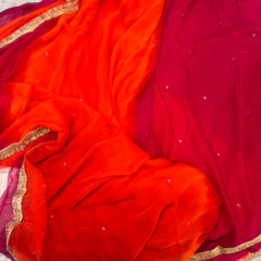 Small mirror work Saree