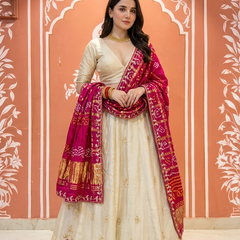 Pure Gazi Satin Silk Handwork Lehenga