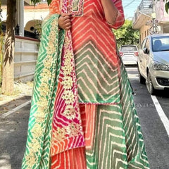Kota Doriya Skirt , Kurti & Dupatta Set