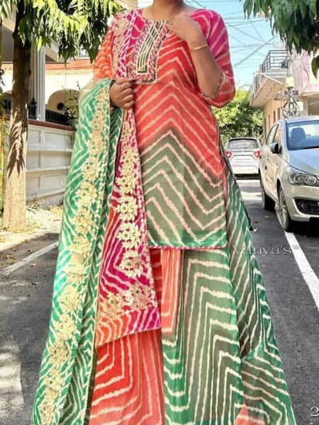 Kota Doriya Skirt , Kurti & Dupatta Set