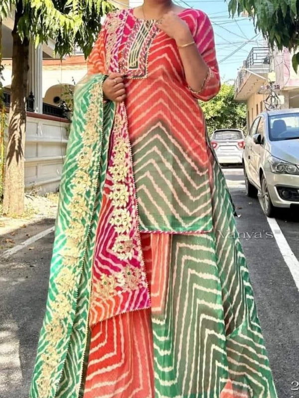 Kota Doriya Skirt , Kurti & Dupatta Set