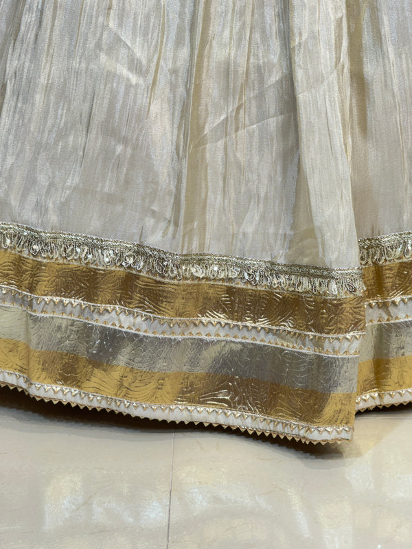 PURE VISCOS KHADDI GEORGETTE DUPATTA WITH TISSUE LEHENGA