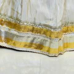 PURE VISCOS KHADDI GEORGETTE DUPATTA WITH TISSUE LEHENGA