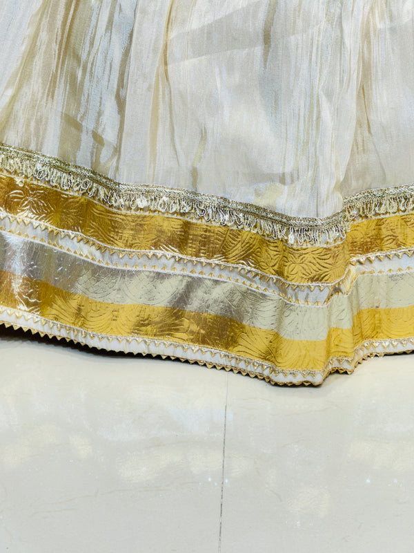 PURE VISCOS KHADDI GEORGETTE DUPATTA WITH TISSUE LEHENGA