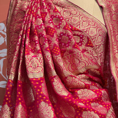 PURE VISCOS KHADDI GEORGETTE DUPATTA WITH TISSUE LEHENGA