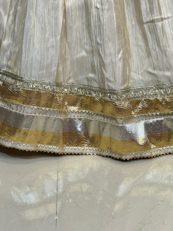 PURE VISCOS KHADDI GEORGETTE DUPATTA WITH TISSUE LEHENGA